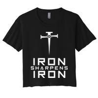 Iron Sharpens Iron Christian Faith Women's Crop Top Tee