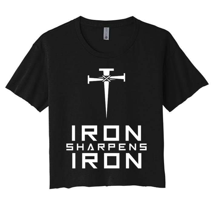 Iron Sharpens Iron Christian Faith Women's Crop Top Tee