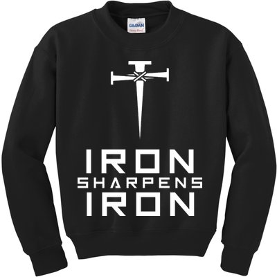 Iron Sharpens Iron Christian Faith Kids Sweatshirt