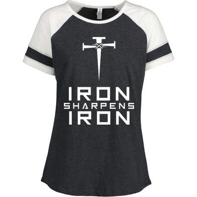 Iron Sharpens Iron Christian Faith Enza Ladies Jersey Colorblock Tee