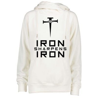 Iron Sharpens Iron Christian Faith Womens Funnel Neck Pullover Hood