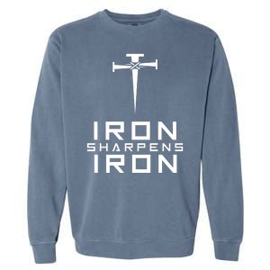 Iron Sharpens Iron Christian Faith Garment-Dyed Sweatshirt