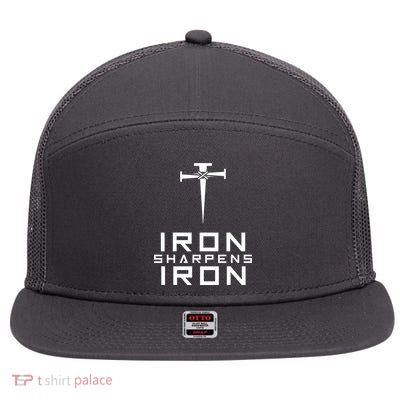Iron Sharpens Iron Christian Faith 7 Panel Mesh Trucker Snapback Hat
