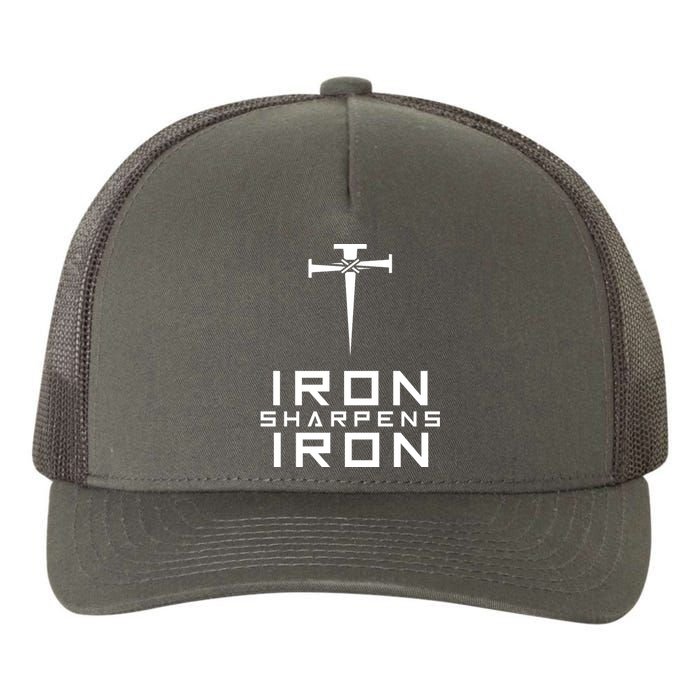 Iron Sharpens Iron Christian Faith Yupoong Adult 5-Panel Trucker Hat