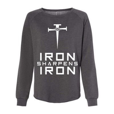 Iron Sharpens Iron Christian Faith Womens California Wash Sweatshirt