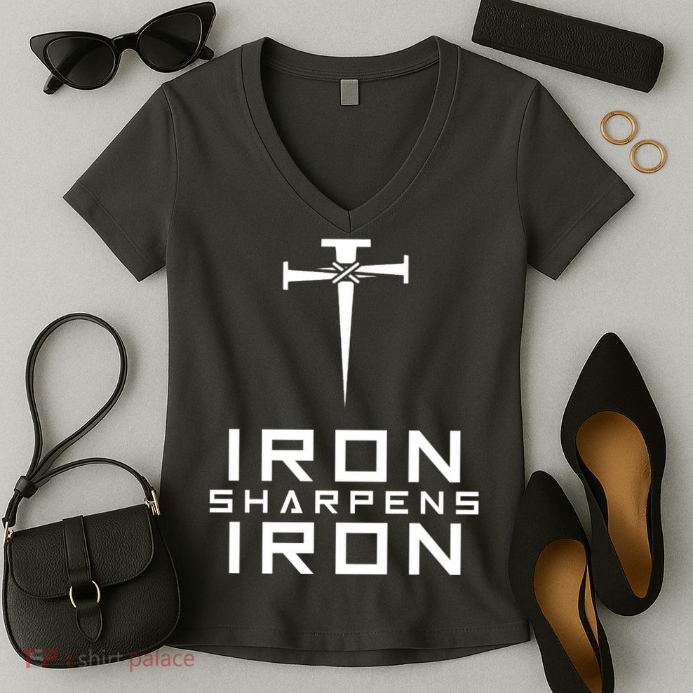 Iron Sharpens Iron Christian Faith Women's V-Neck T-Shirt