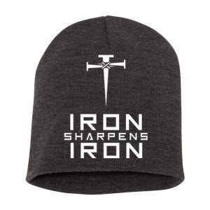 Iron Sharpens Iron Christian Faith Short Acrylic Beanie