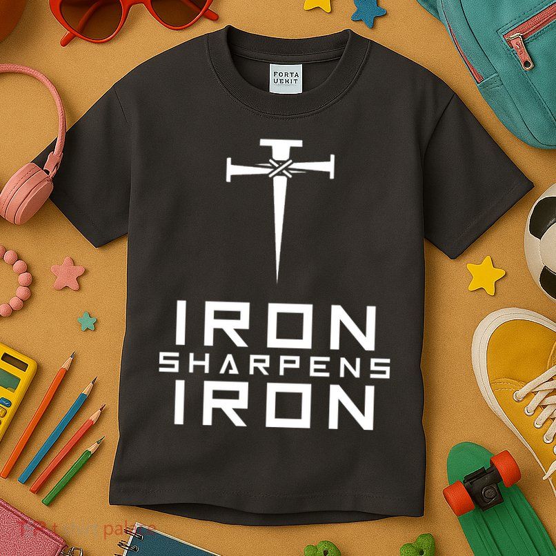 Iron Sharpens Iron Christian Faith Kids T-Shirt