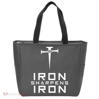 Iron Sharpens Iron Christian Faith Zip Tote Bag