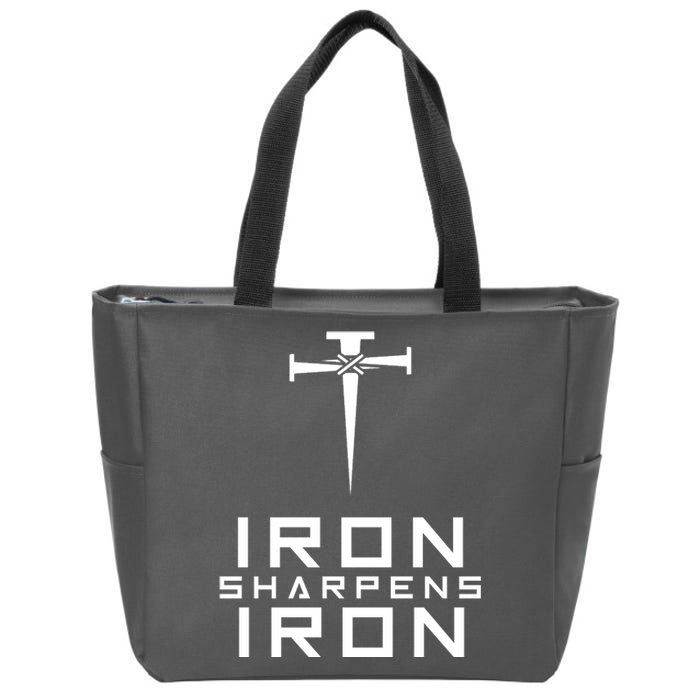 Iron Sharpens Iron Christian Faith Zip Tote Bag