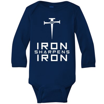 Iron Sharpens Iron Christian Faith Baby Long Sleeve Bodysuit