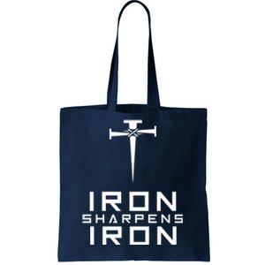 Iron Sharpens Iron Christian Faith Tote Bag