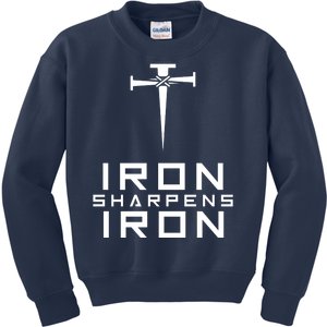 Iron Sharpens Iron Christian Faith Kids Sweatshirt