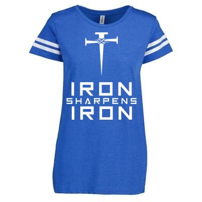 Iron Sharpens Iron Christian Faith Enza Ladies Jersey Football T-Shirt