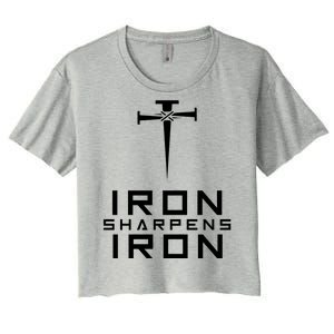 Iron Sharpens Iron Christian Faith Women's Crop Top Tee