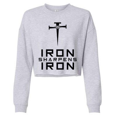 Iron Sharpens Iron Christian Faith Cropped Pullover Crew