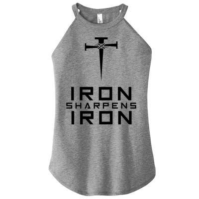 Iron Sharpens Iron Christian Faith Women's Perfect Tri Rocker Tank