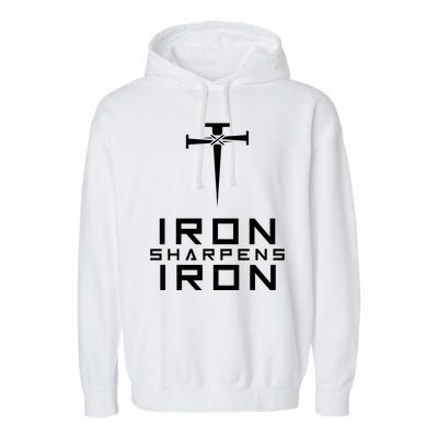 Iron Sharpens Iron Christian Faith Garment-Dyed Fleece Hoodie