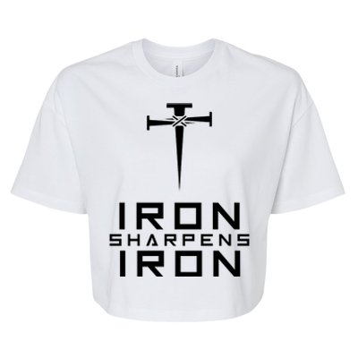 Iron Sharpens Iron Christian Faith Bella+Canvas Jersey Crop Tee