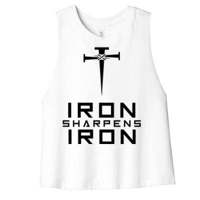 Iron Sharpens Iron Christian Faith Women's Racerback Cropped Tank