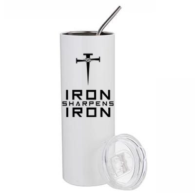 Iron Sharpens Iron Christian Faith Stainless Steel Tumbler