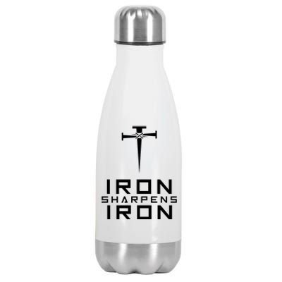 Iron Sharpens Iron Christian Faith Stainless Steel Insulated Water Bottle