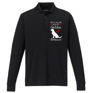 I'm So In Love With My Golden Retriever Valentines Day Gift Performance Long Sleeve Polo