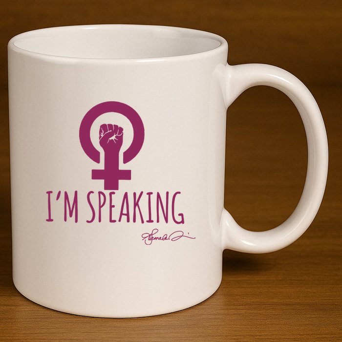 IM Speaking 11oz C Handle Ceramic Mug