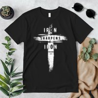 Iron Sharpens Iron Proverbs 2717 Christian Premium T-Shirt
