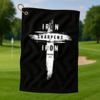 Iron Sharpens Iron Proverbs 2717 Christian Golf Towel