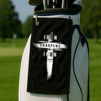 Iron Sharpens Iron Proverbs 2717 Christian Golf Towel
