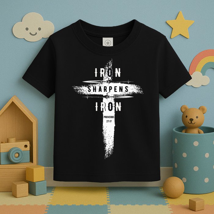Iron Sharpens Iron Proverbs 2717 Christian Toddler T-Shirt