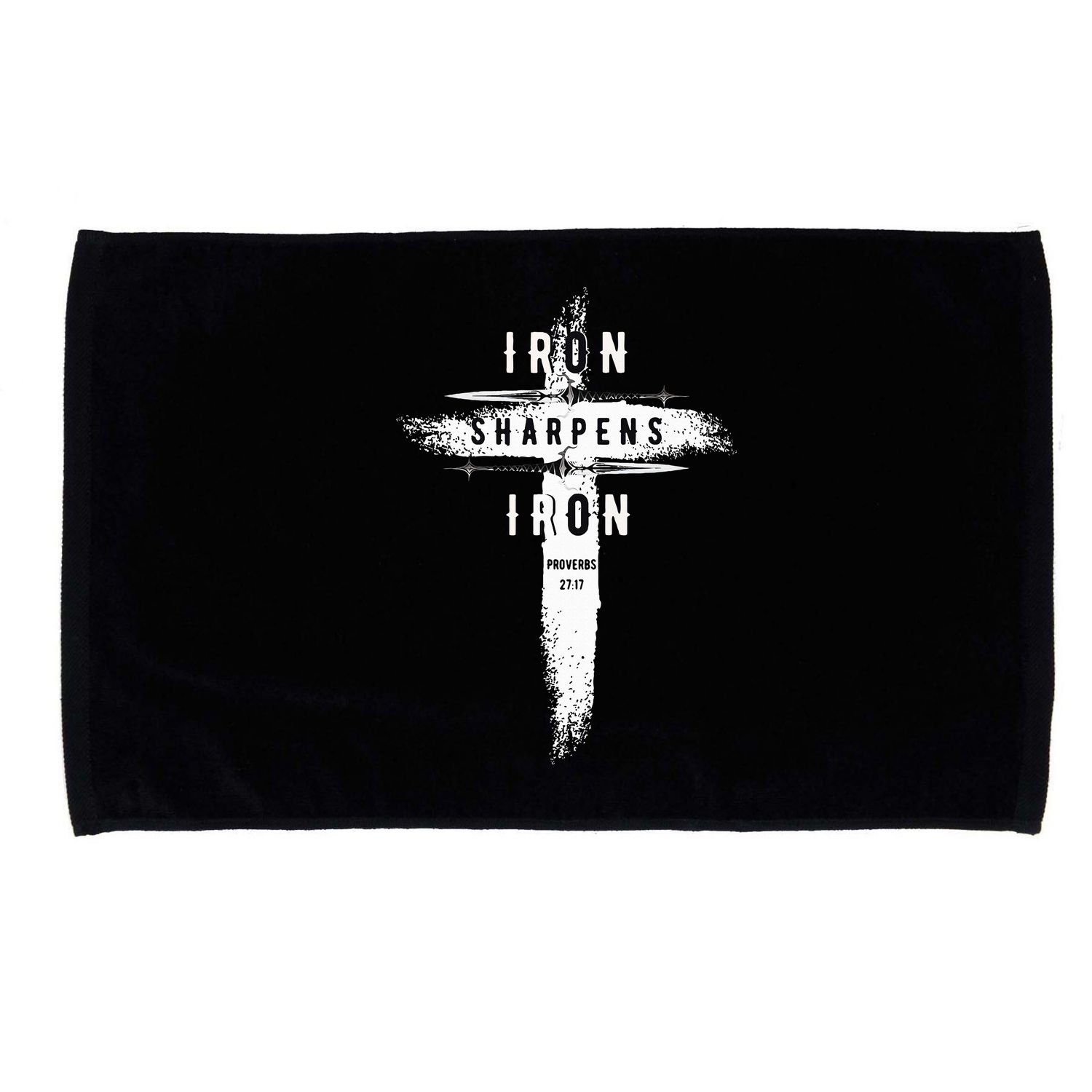 Iron Sharpens Iron Proverbs 2717 Christian Microfiber Hand Towel