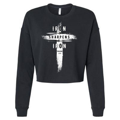 Iron Sharpens Iron Proverbs 2717 Christian Cropped Pullover Crew