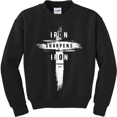 Iron Sharpens Iron Proverbs 2717 Christian Kids Sweatshirt