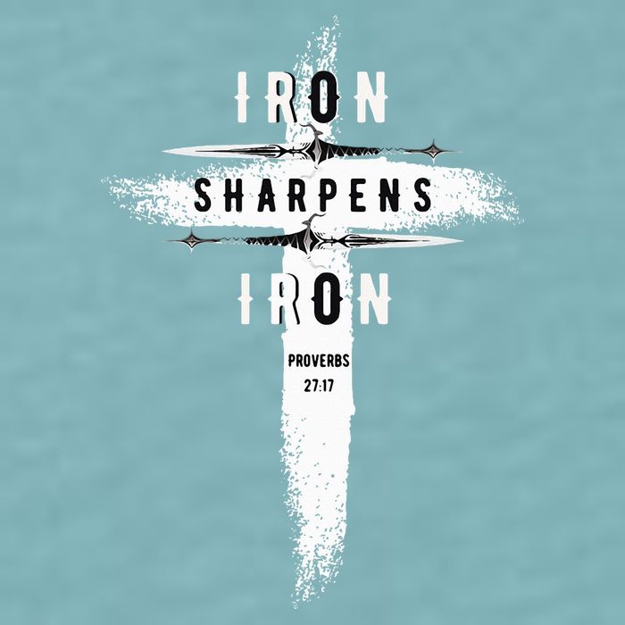 Iron Sharpens Iron Proverbs 2717 Christian Sueded Cloud Jersey T-Shirt