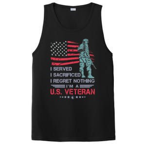 I Served I Sacrificed I Regret Nothing IM A U.S Veteran PosiCharge Competitor Tank