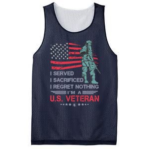 I Served I Sacrificed I Regret Nothing IM A U.S Veteran Mesh Reversible Basketball Jersey Tank