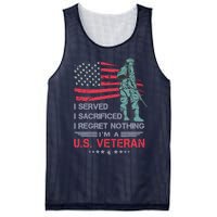 I Served I Sacrificed I Regret Nothing IM A U.S Veteran Mesh Reversible Basketball Jersey Tank