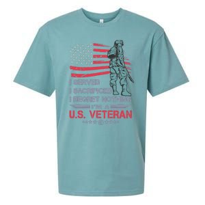 I Served I Sacrificed I Regret Nothing IM A U.S Veteran Sueded Cloud Jersey T-Shirt