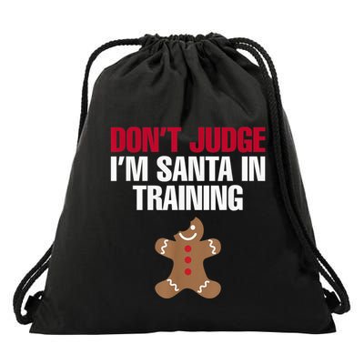 I'm Santa In Training Christmas Gingerbread Cookie Shirt Drawstring Bag