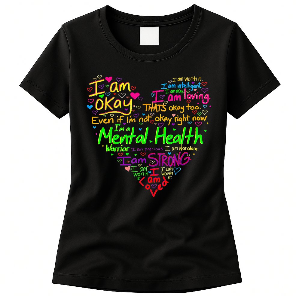 I'm Strong I'm Okay Funny Mental Health Awareness Womens T-Shirt