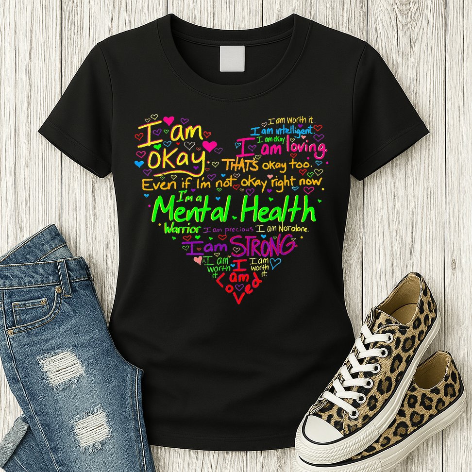 I'm Strong I'm Okay Funny Mental Health Awareness Womens T-Shirt