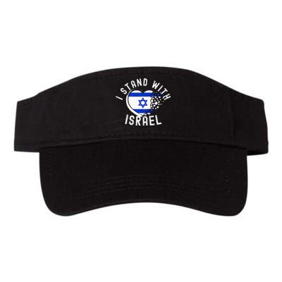 I Support Israel I Stand With Israel Heart Israeli Flag Valucap Bio-Washed Visor