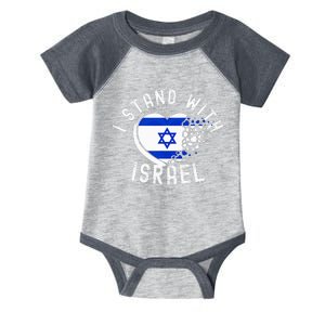 I Support Israel I Stand With Israel Heart Israeli Flag Infant Baby Jersey Bodysuit