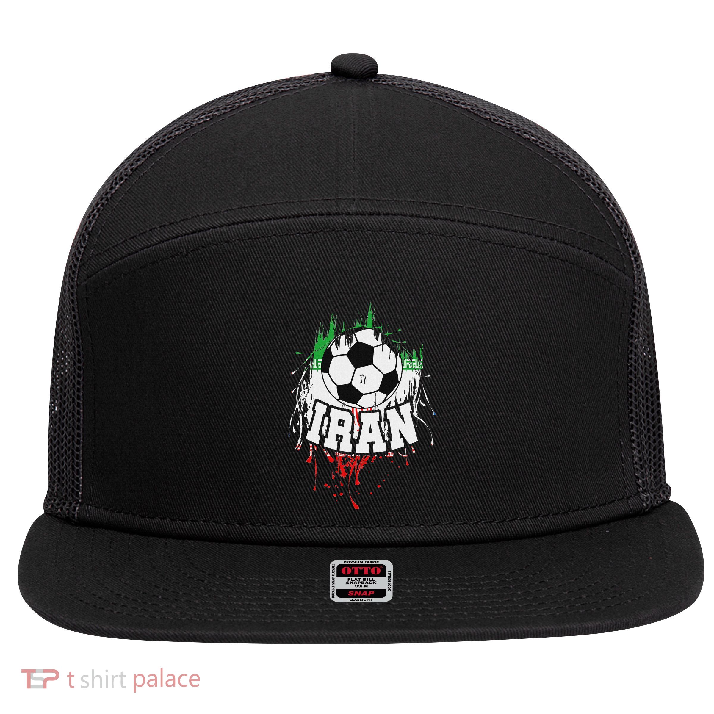 Iran Soccer Iranian Football Persian Futbol 7 Panel Mesh Trucker Snapback Hat