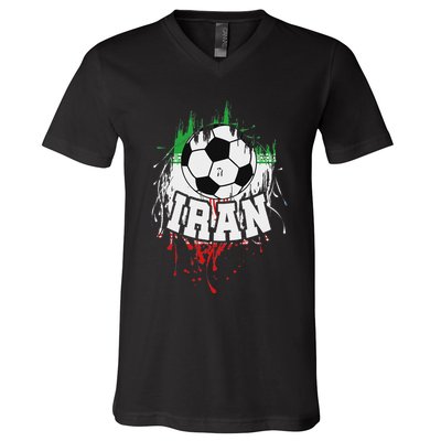 Iran Soccer Iranian Football Persian Futbol V-Neck T-Shirt