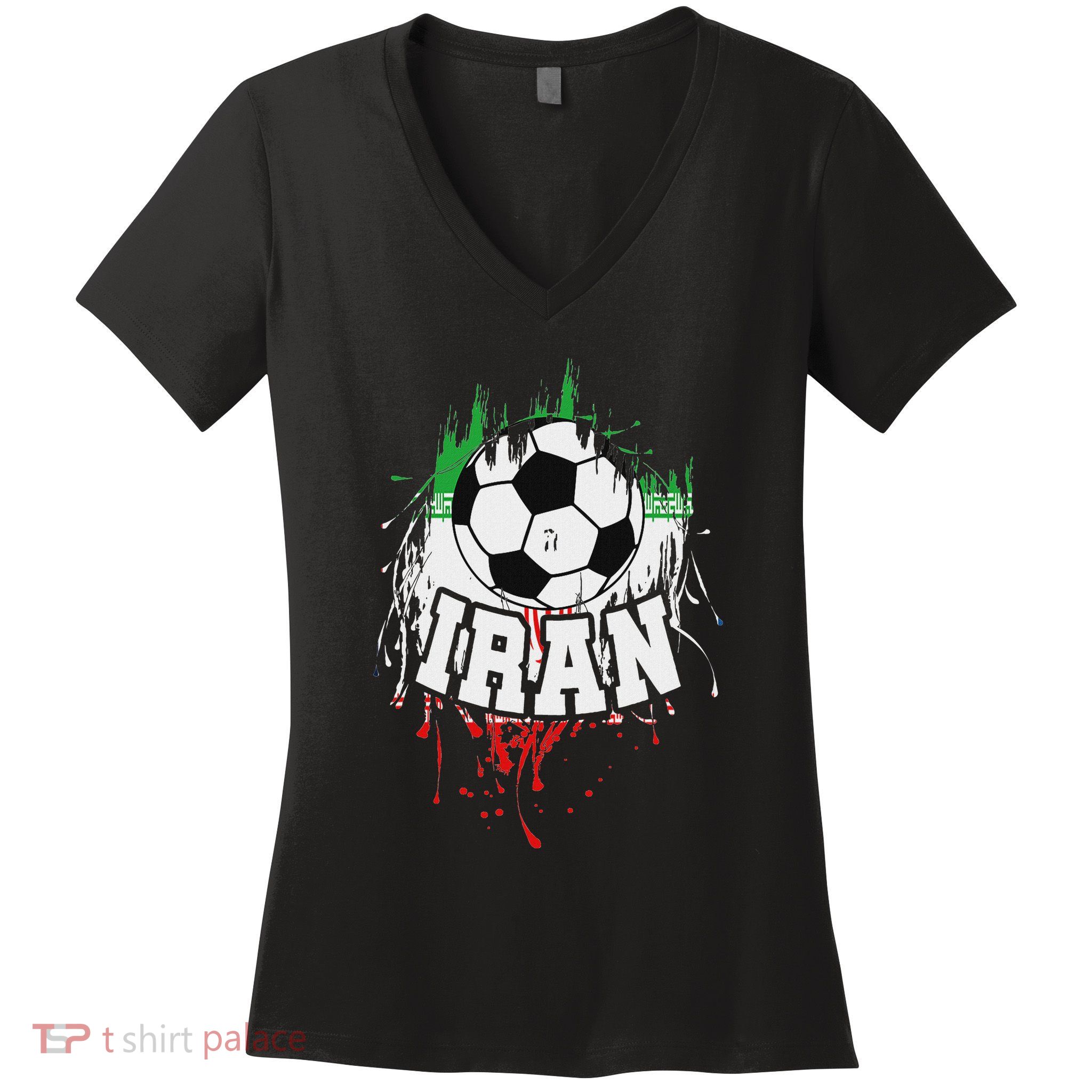 Iran Soccer Iranian Football Persian Futbol Women's V-Neck T-Shirt