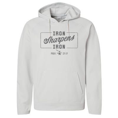 Iron Sharpens Iron Christian Bible Scripture Gym Workout Performance Fleece Hoodie