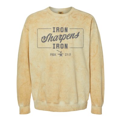 Iron Sharpens Iron Christian Bible Scripture Gym Workout Colorblast Crewneck Sweatshirt